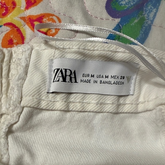 ZARA Denim Corset Button-Side Top Stretch Panel Festival Strapless Size: M - Picture 6 of 7